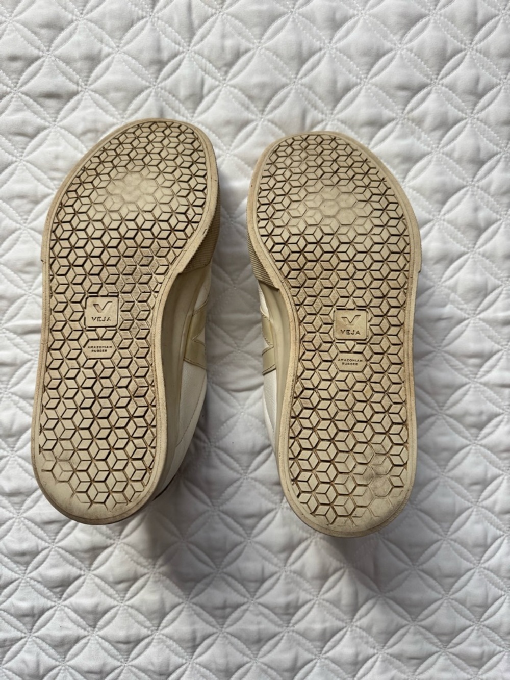 Veja Recife Logo Leather White Natural Velcro Strap Sneakers Size 8 - Picture 7 of 11